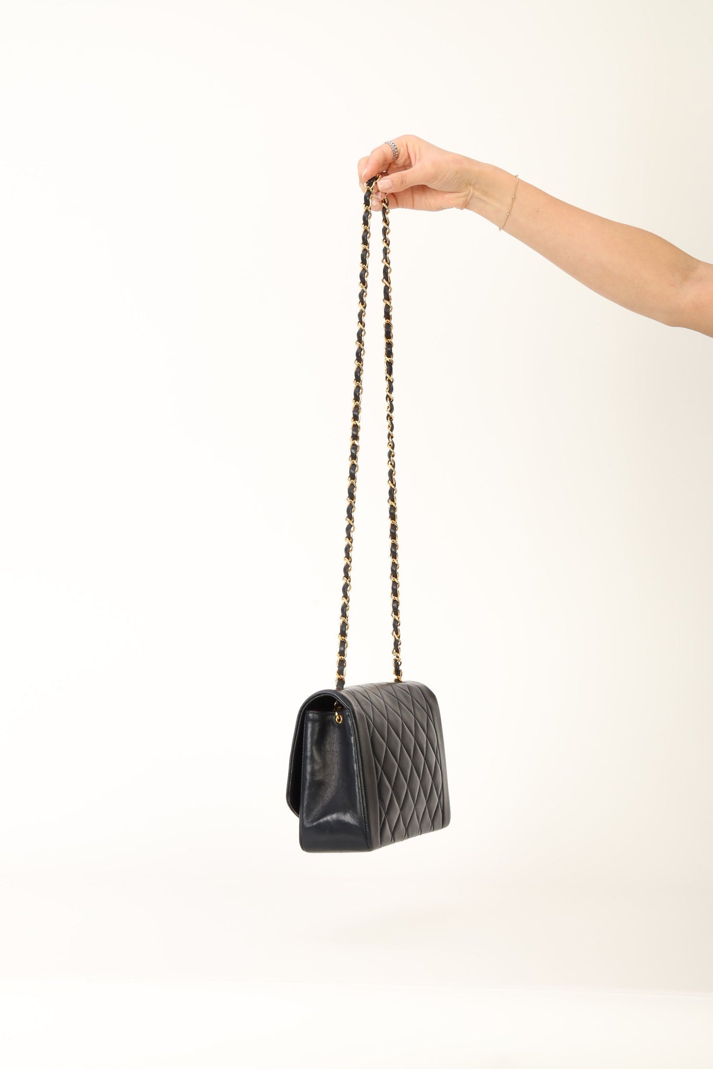 Chanel 1991 Lambskin Dark Navy Medium Diana