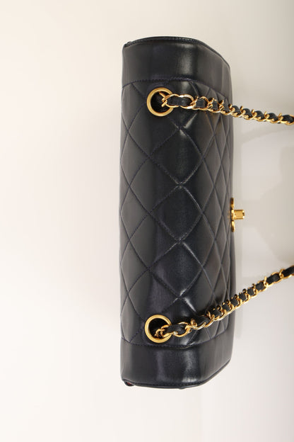 Chanel 1991 Lambskin Dark Navy Medium Diana