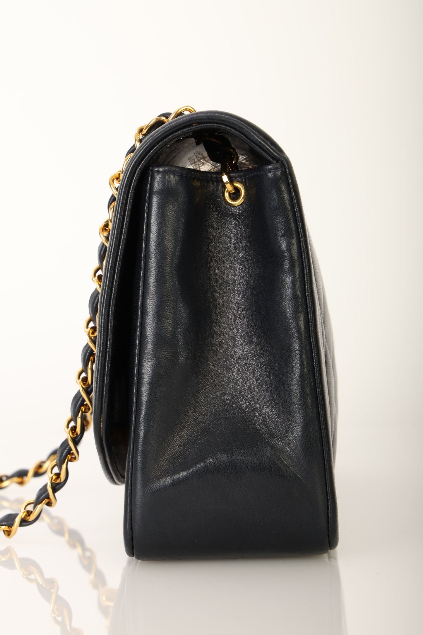 Chanel 1991 Lambskin Dark Navy Medium Diana