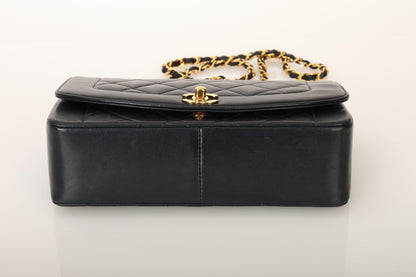 Chanel 1991 Lambskin Dark Navy Medium Diana