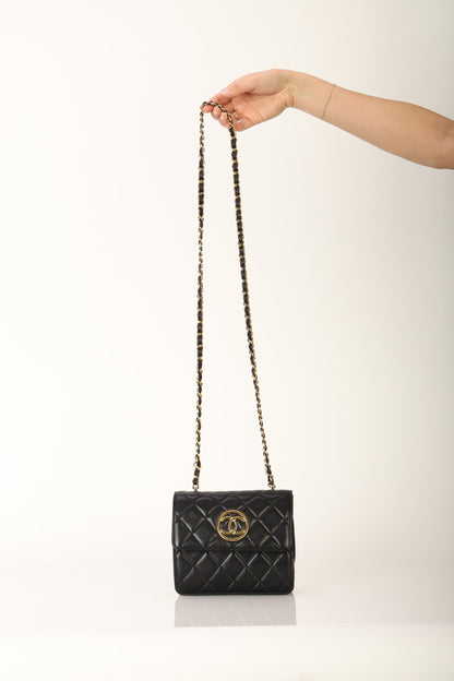 Chanel 1991 Lambskin Mini Square Crossbody Bag
