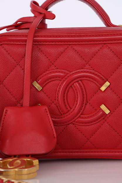 Chanel 2018 Caviar Small Filigree Vanity Bag