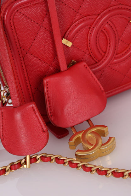 Chanel 2018 Caviar Small Filigree Vanity Bag