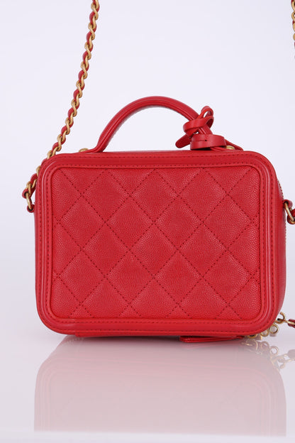 Chanel 2018 Caviar Small Filigree Vanity Bag