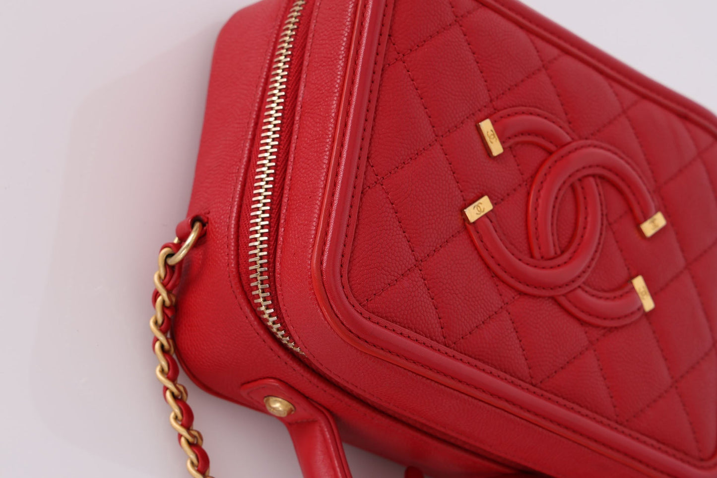 Chanel 2018 Caviar Small Filigree Vanity Bag