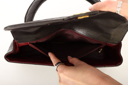 Chanel 1994 Lambskin East West Kelly Top Handle