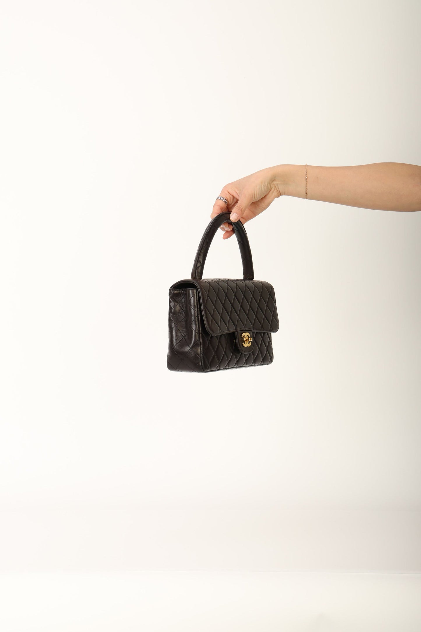 Chanel 1994 Lambskin East West Kelly Top Handle
