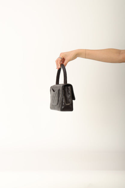 Chanel 1994 Lambskin East West Kelly Top Handle