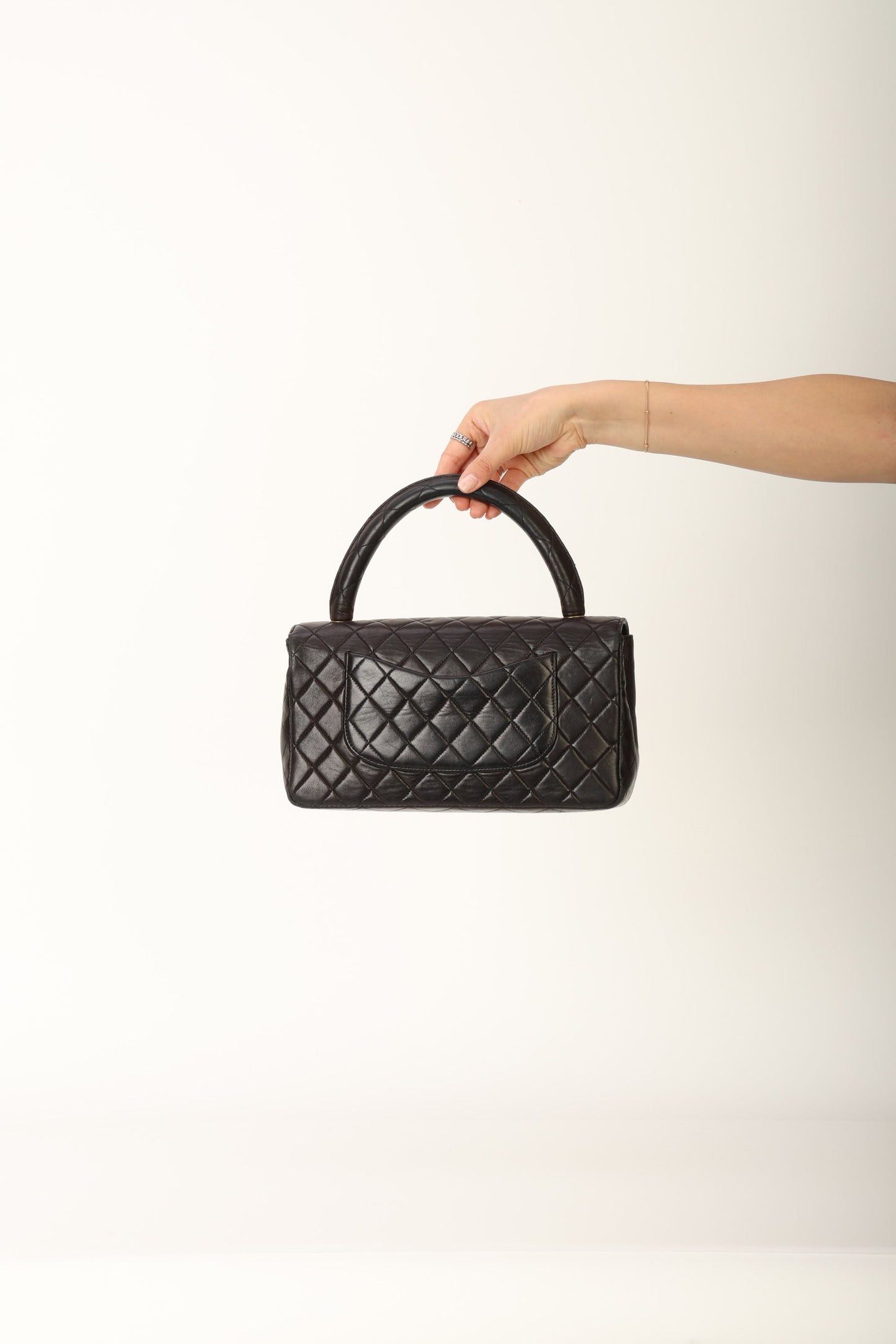 Chanel 1994 Lambskin East West Kelly Top Handle