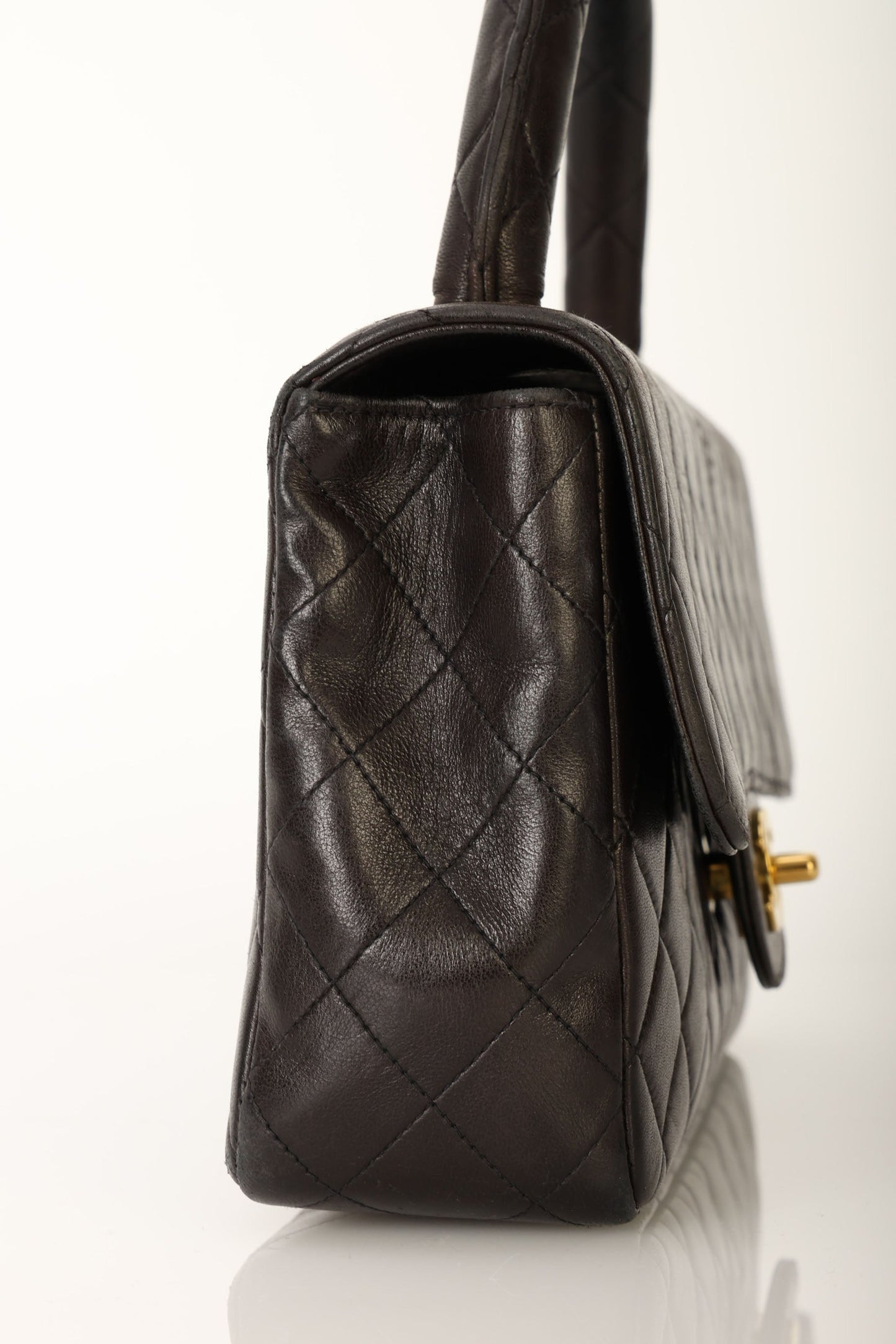 Chanel 1994 Lambskin East West Kelly Top Handle