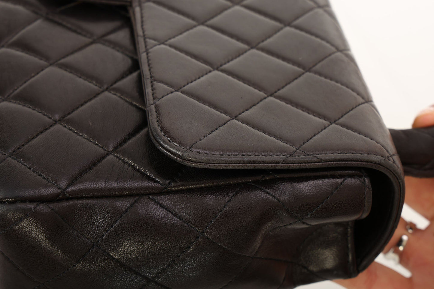 Chanel 1994 Lambskin East West Kelly Top Handle