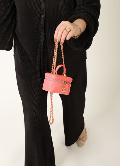 Chanel 2021 Caviar Top Handle Vanity