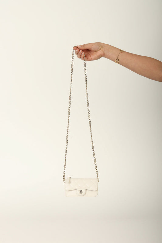 Chanel 2023 Caviar Cardholder w/ Chain