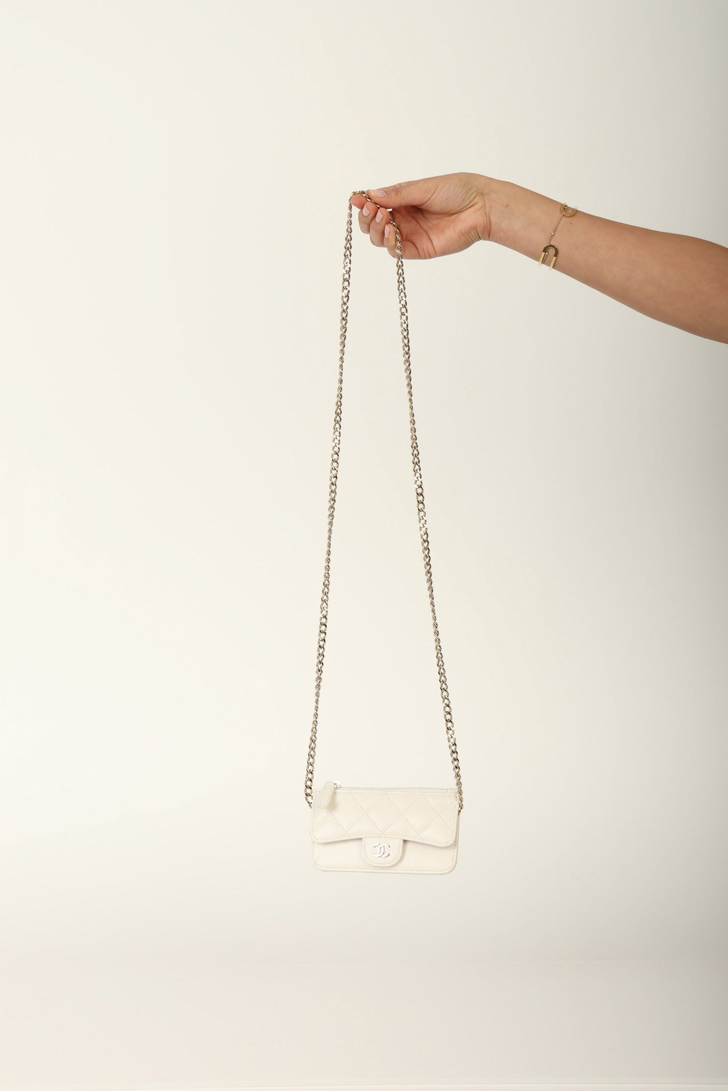 Chanel 2023 Caviar Cardholder w/ Chain