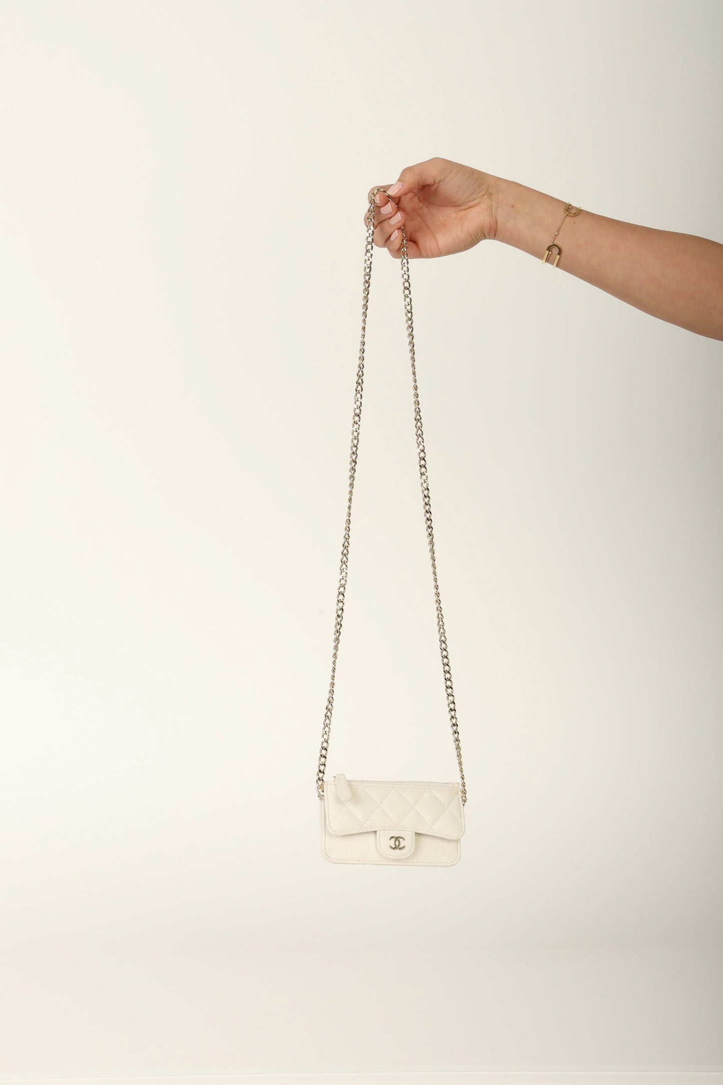 Chanel 2023 Caviar Cardholder w/ Chain