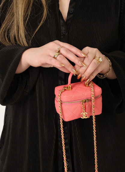 Chanel 2021 Caviar Top Handle Vanity