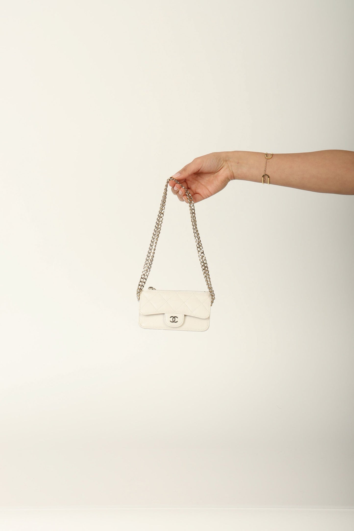 Chanel 2023 Caviar Cardholder w/ Chain