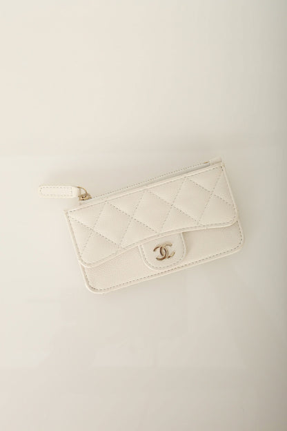 Chanel 2023 Caviar Cardholder w/ Chain