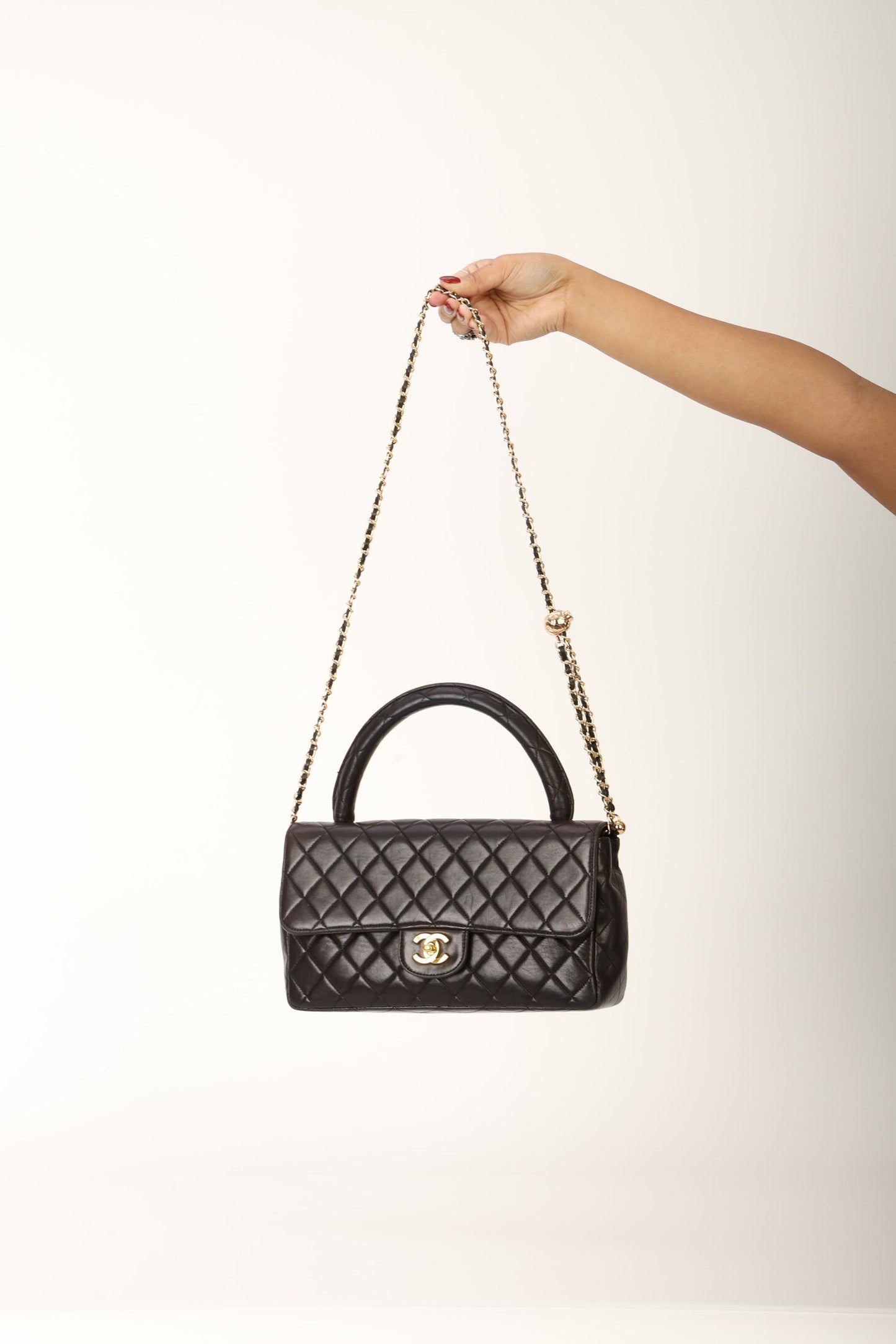 Chanel 1994 Lambskin East West Kelly Top Handle