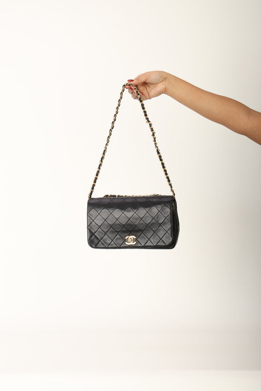 Chanel 1989 Lambskin Turnlock Full Flap Bag
