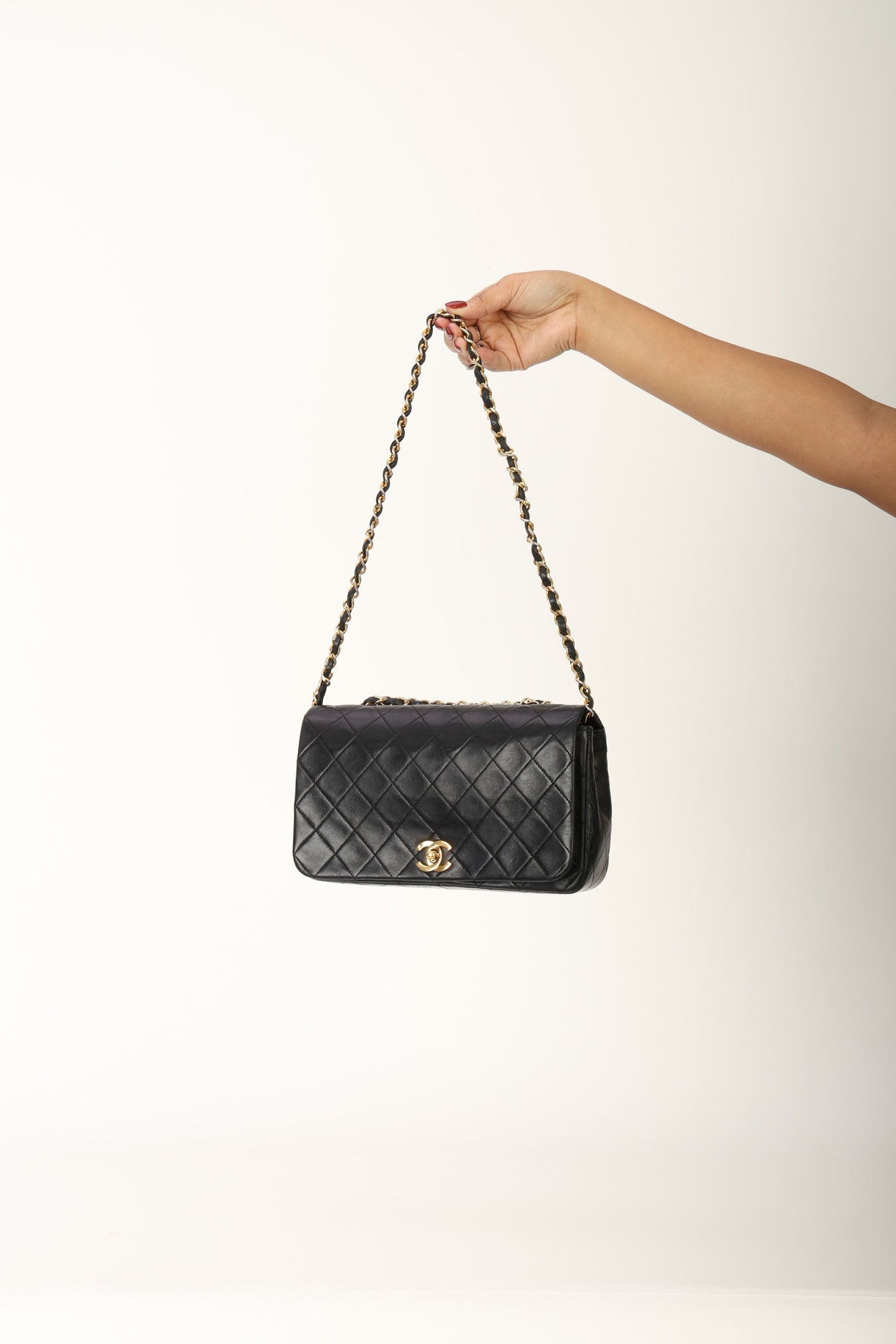 Chanel 1989 Lambskin Turnlock Full Flap Bag