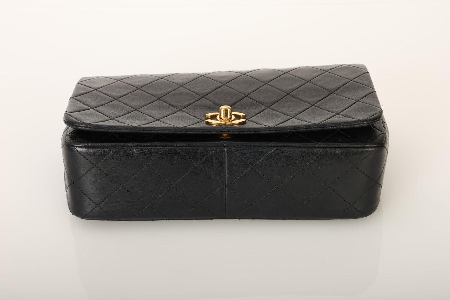 Chanel 1989 Lambskin Turnlock Full Flap Bag