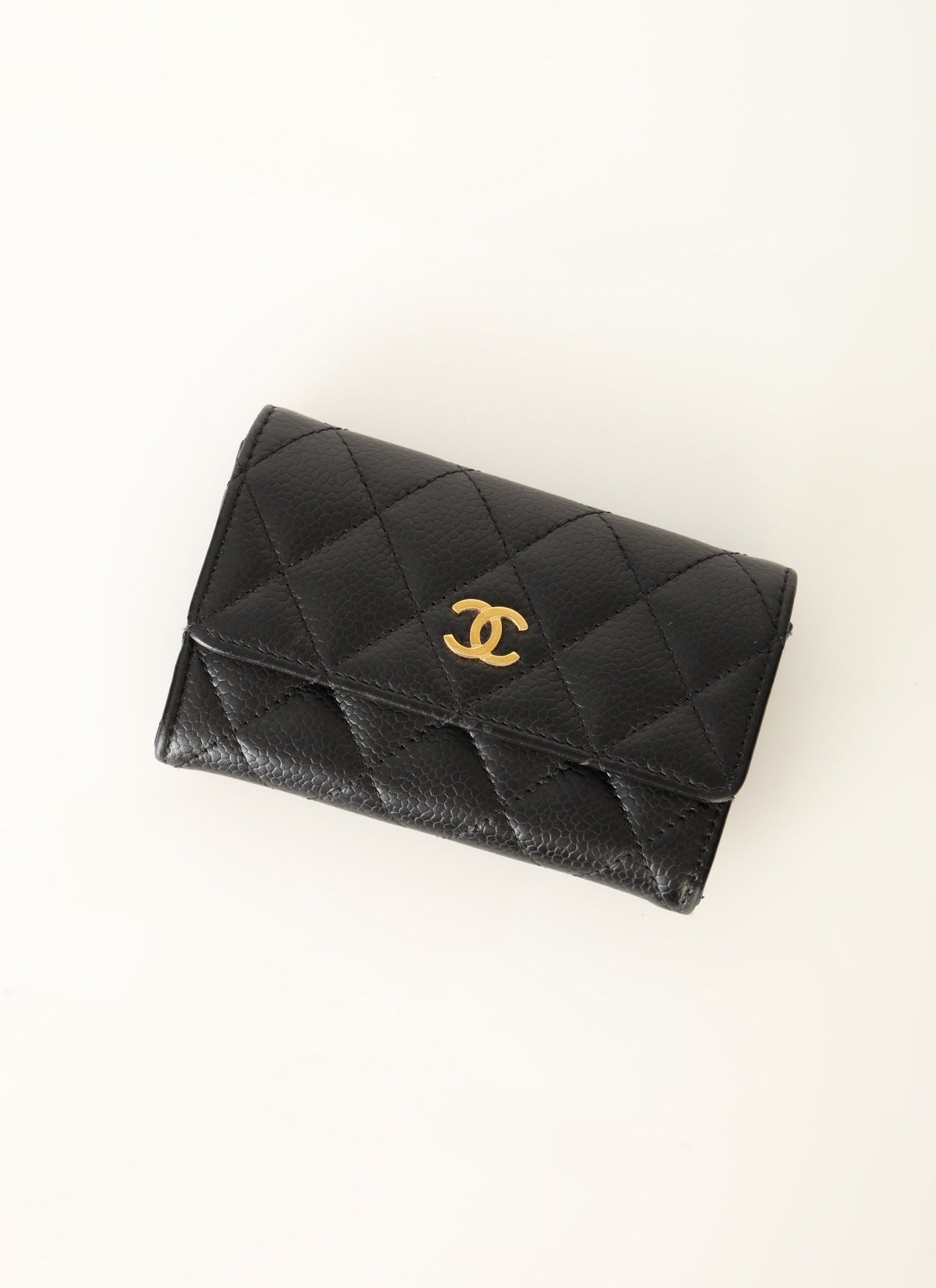 Chanel 2015 Caviar Cardholder w/ Chain