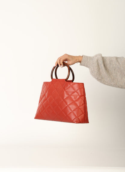 Chanel 2000 Calfskin Wood Acrylic Tote