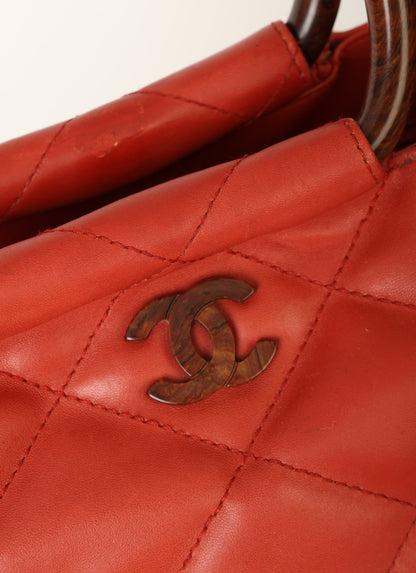 Chanel 2000 Calfskin Wood Acrylic Tote