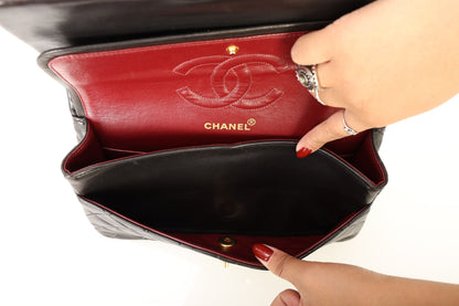 Chanel 1991 Dark Brown Lambskin Medium Double Flap Bag