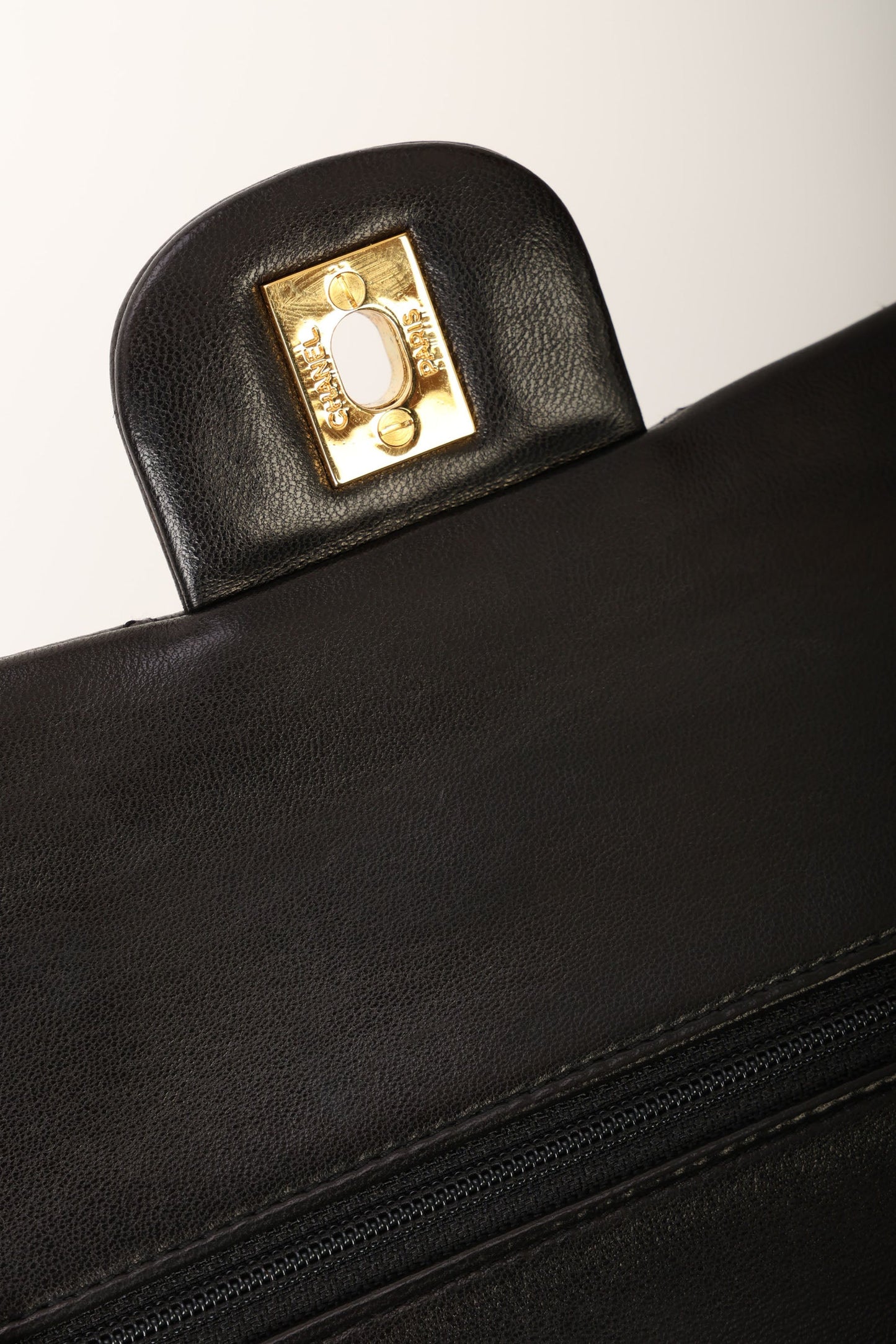 Chanel 1991 Dark Brown Lambskin Medium Double Flap Bag