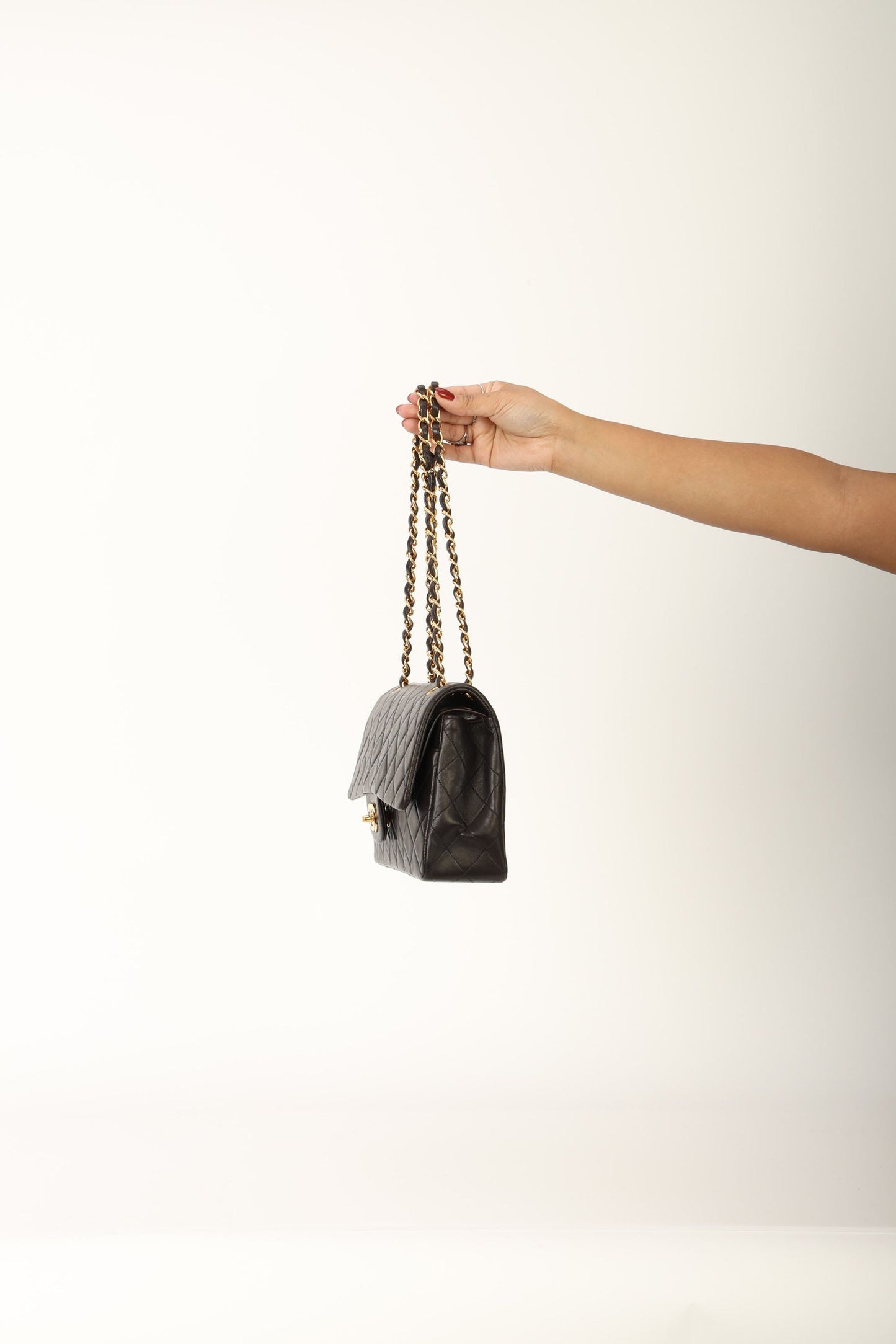 Chanel 1991 Dark Brown Lambskin Medium Double Flap Bag