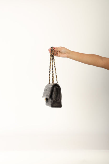 Chanel 1991 Dark Brown Lambskin Medium Double Flap Bag