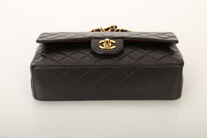 Chanel 1991 Dark Brown Lambskin Medium Double Flap Bag
