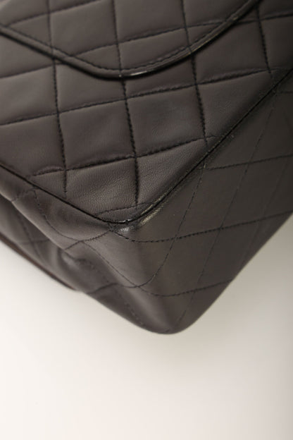 Chanel 1991 Dark Brown Lambskin Medium Double Flap Bag