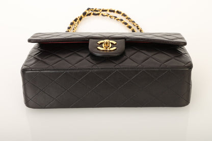 Chanel 1991 Dark Brown Lambskin Medium Double Flap Bag