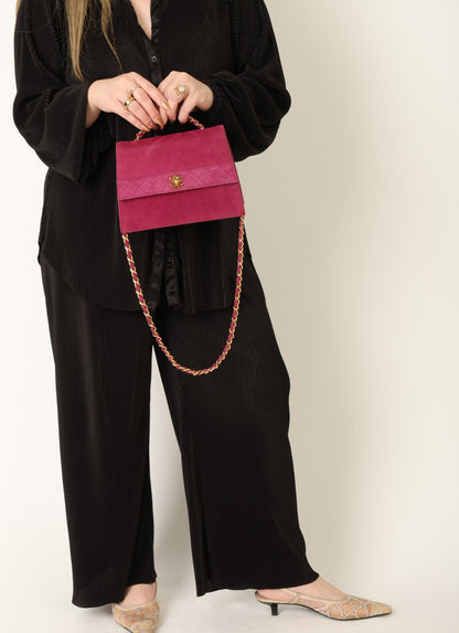 Chanel 1989 Suede Trapezoid Flap