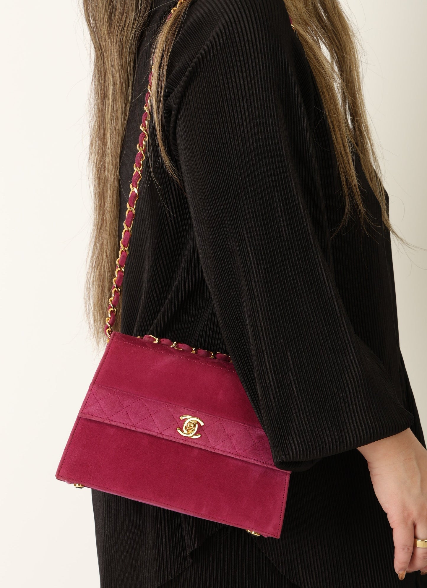 Chanel 1989 Suede Trapezoid Flap
