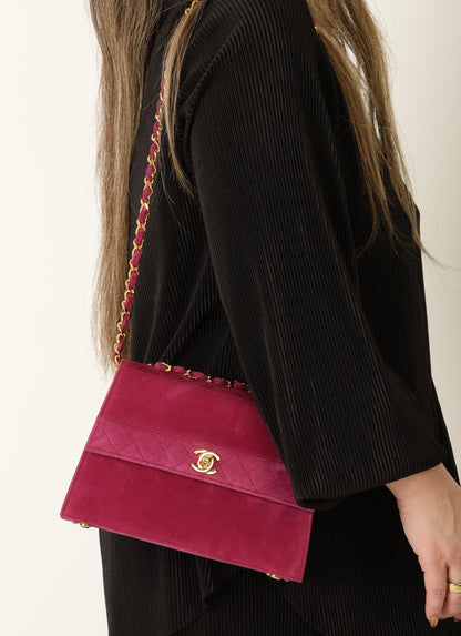 Chanel 1989 Suede Trapezoid Flap
