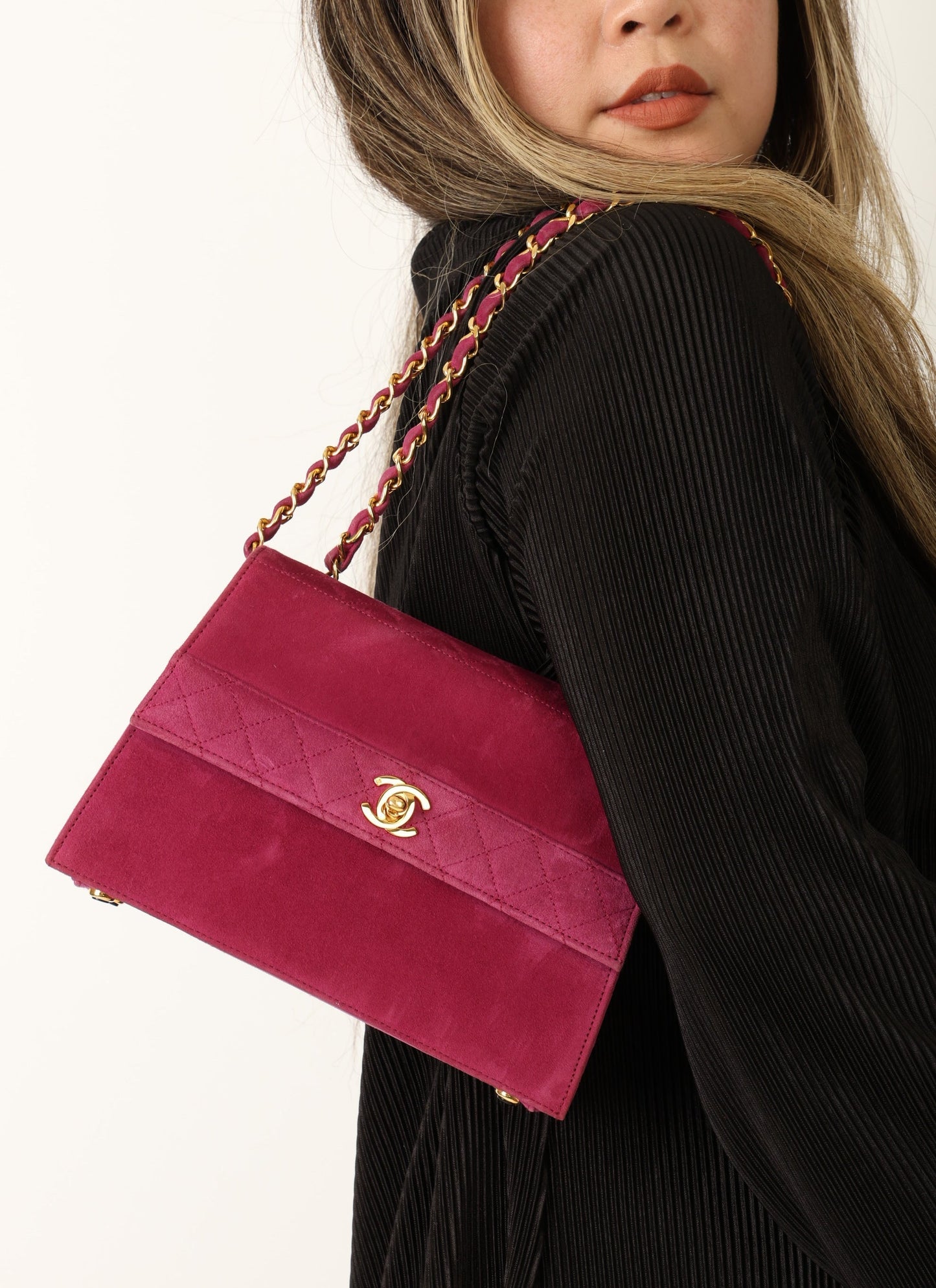 Chanel 1989 Suede Trapezoid Flap