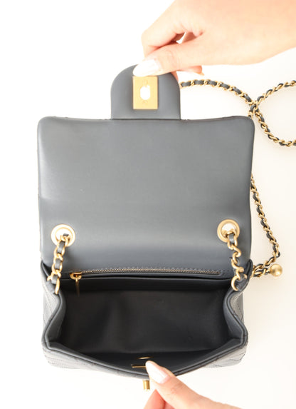 Chanel 2023 Lambskin Pearl Crush Mini Square Flap