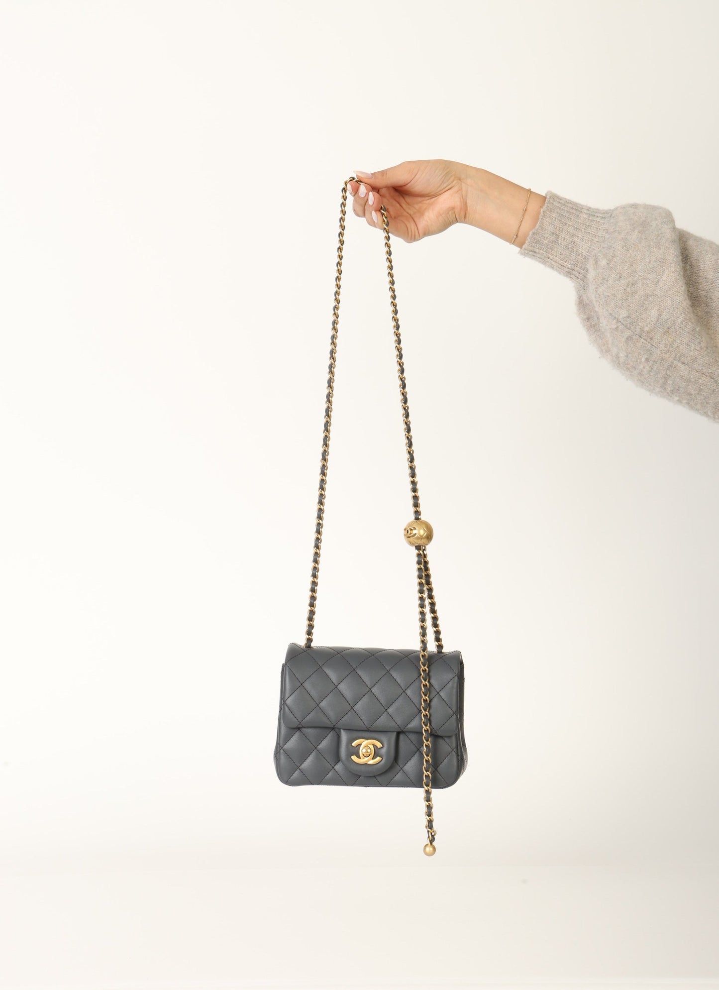 Chanel 2023 Lambskin Pearl Crush Mini Square Flap