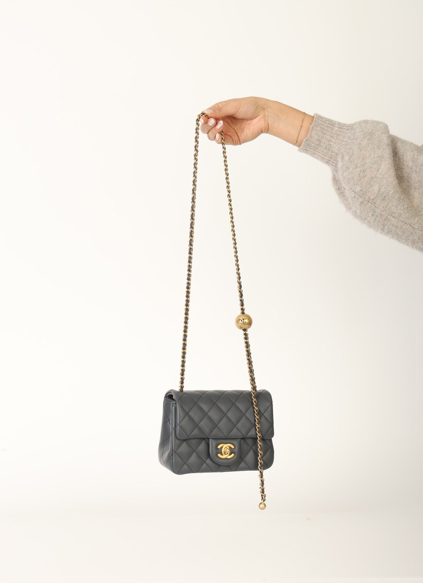 Chanel 2023 Lambskin Pearl Crush Mini Square Flap