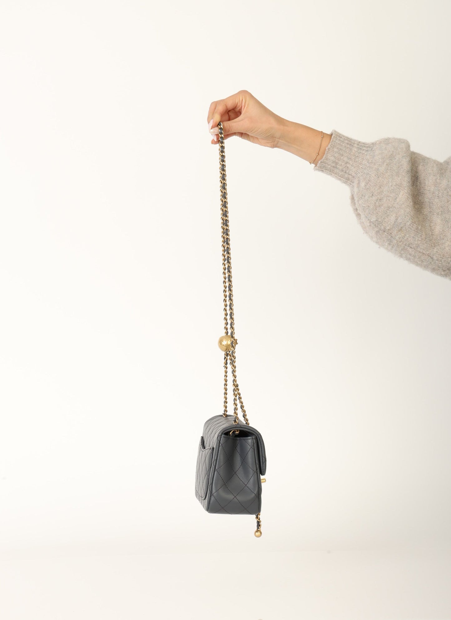 Chanel 2023 Lambskin Pearl Crush Mini Square Flap