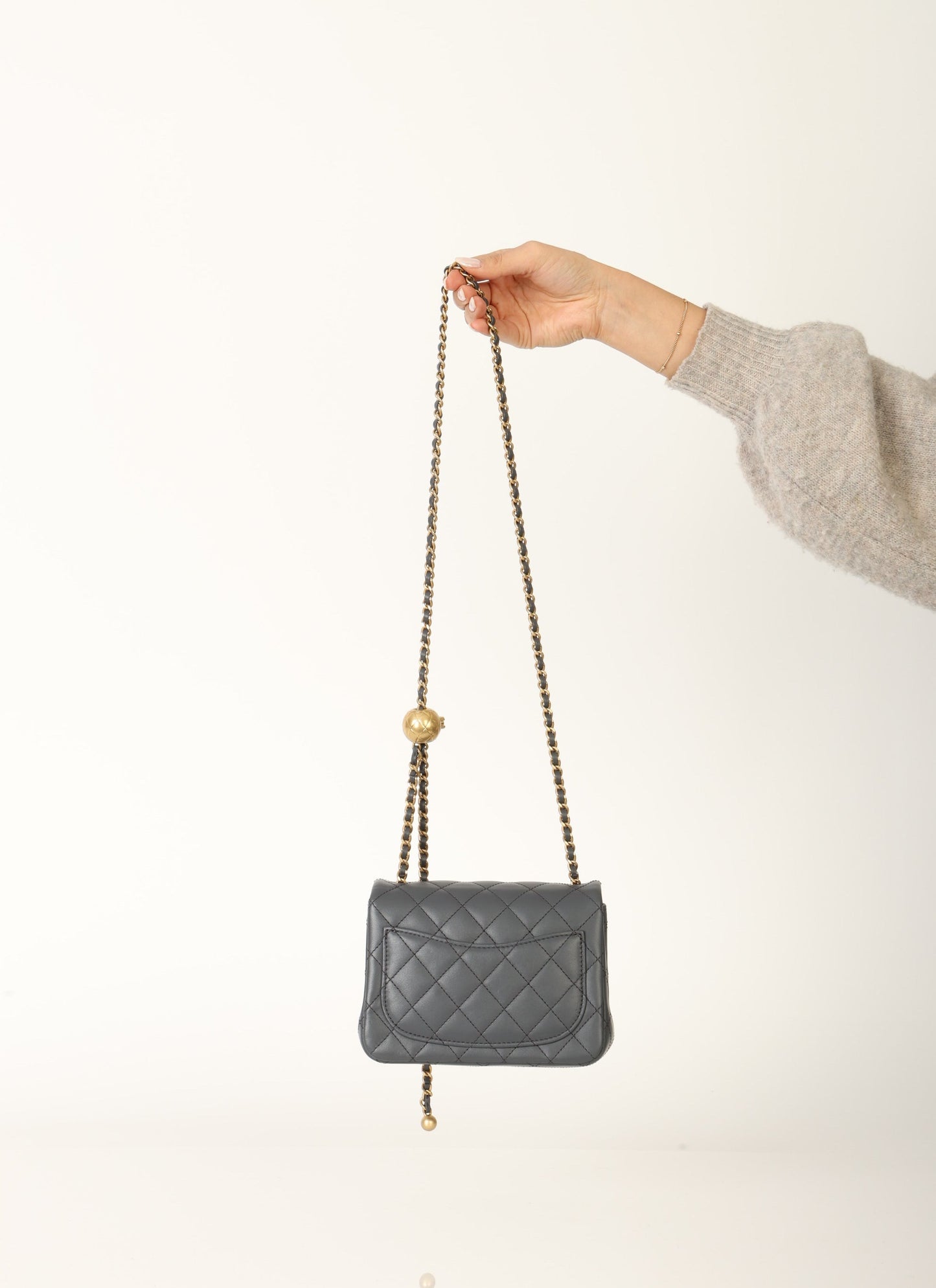 Chanel 2023 Lambskin Pearl Crush Mini Square Flap