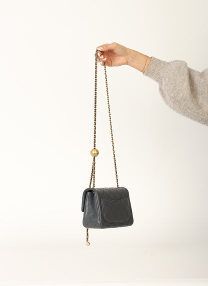 Chanel 2023 Lambskin Pearl Crush Mini Square Flap