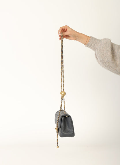 Chanel 2023 Lambskin Pearl Crush Mini Square Flap