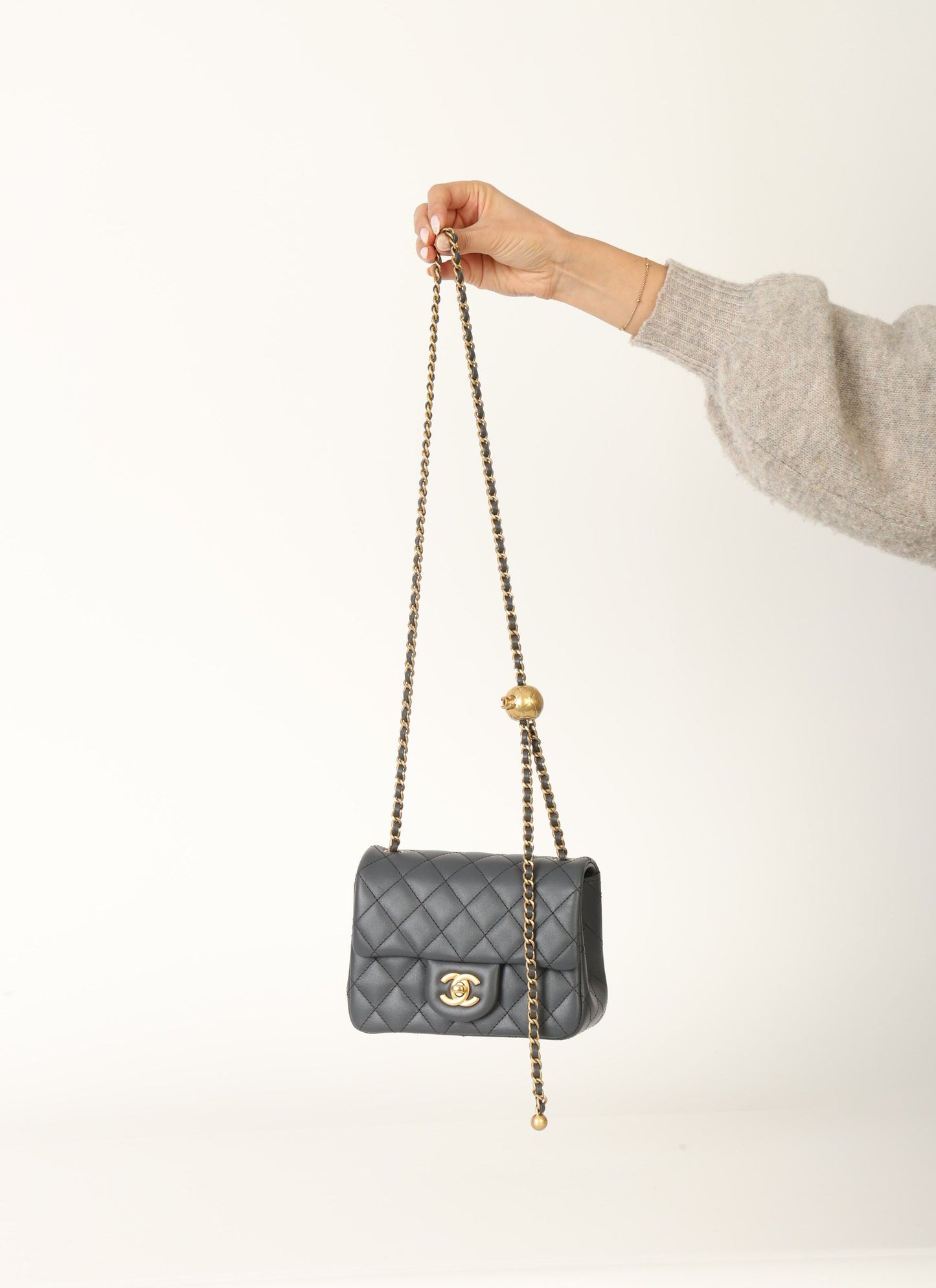 Chanel 2023 Lambskin Pearl Crush Mini Square Flap