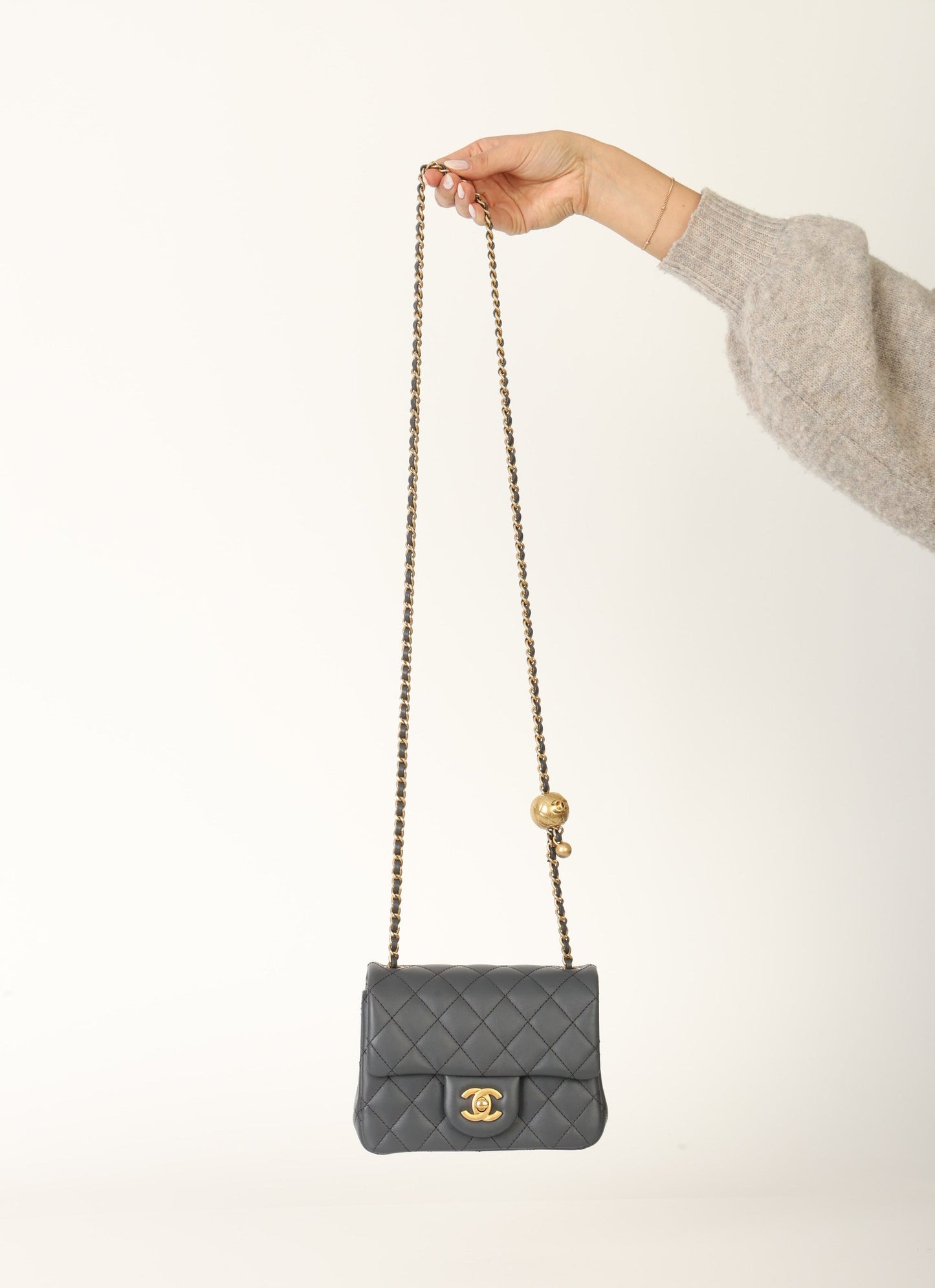 Chanel 2023 Lambskin Pearl Crush Mini Square Flap
