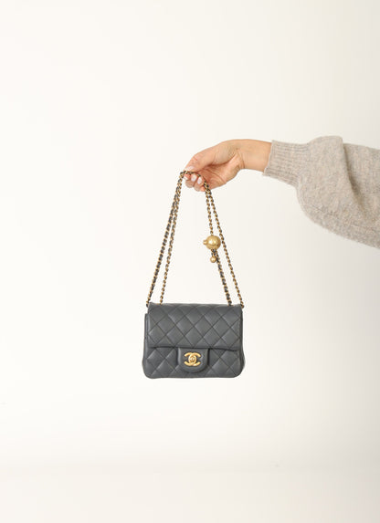 Chanel 2023 Lambskin Pearl Crush Mini Square Flap